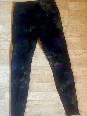 lululemon • wunder under full-on luxtreme • indigo + green + magenta • size 8